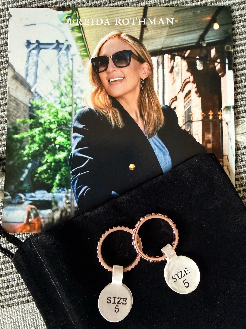 FREIDA ROTHMAN Stackable Rings - Size 5 (sterling silver with rose gold plating)